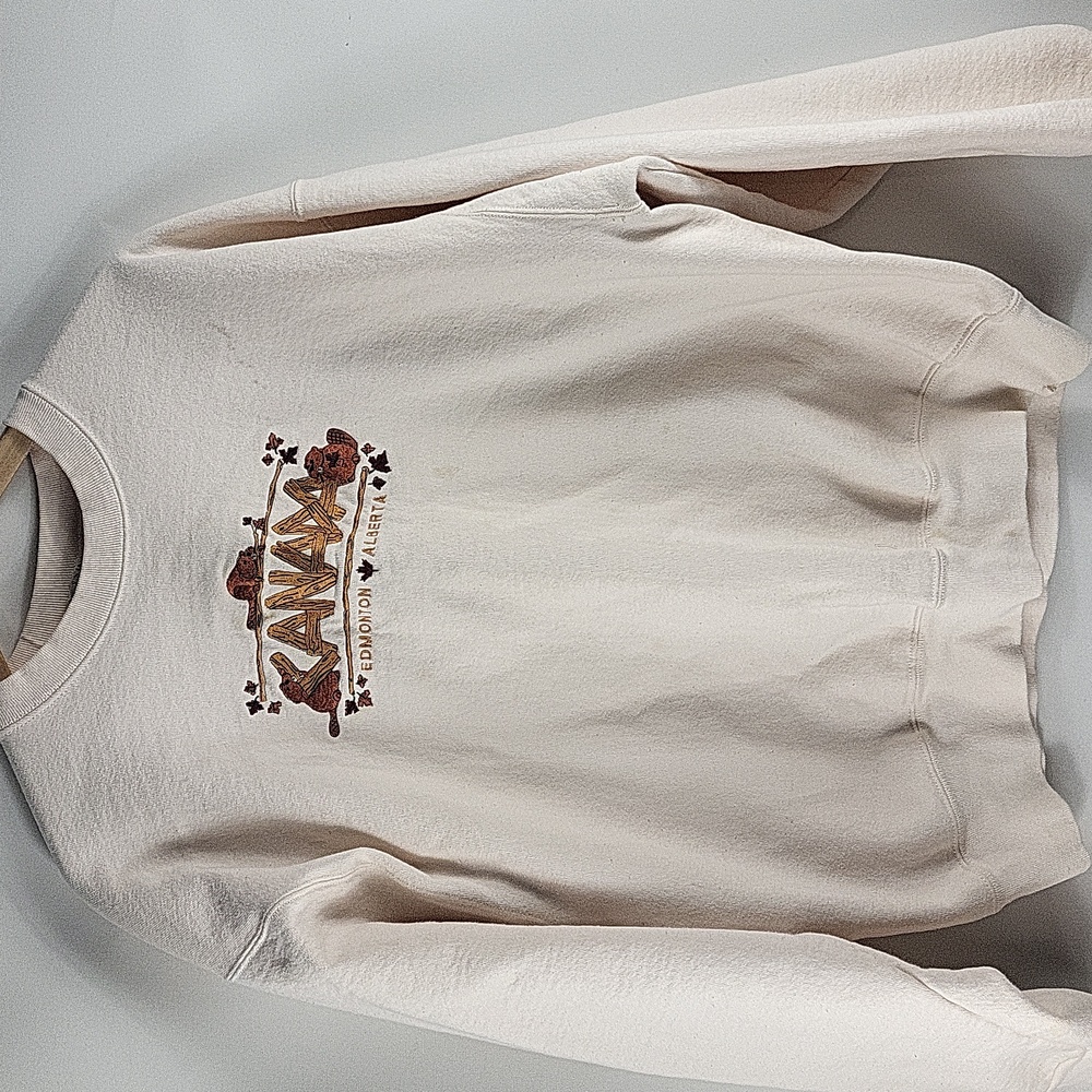 XL Vintage Beaver Embroidery Crewneck Pullover